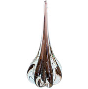 Enfeite Murano Gota fenix âmbar 40x18 cm 