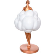 Escultura em poliresina bailarina ballons branca 16x32x45 cm 