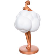 Escultura em poliresina bailarina ballons branca 16x32x45 cm 