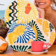 Prato de porcelana fundo Salada tropical 23x23 cm 