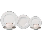 Aparelho de jantar de porcelana Majesty Silver 42 peças 