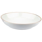 Aparelho de jantar de porcelana Legacy Gold com filete dourado 42 peças 