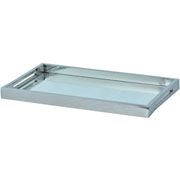 Bandeja em inox retangular espelhada 41x26 cm 