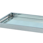 Bandeja em inox retangular espelhada 41x26 cm 