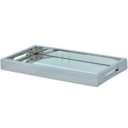 Bandeja em inox retangular espelhada 30x17 cm 