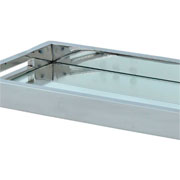 Bandeja em inox retangular espelhada 30x17 cm 