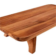 Bandeja de madeira acacia Wooden retangular marrom 38x20 cm 