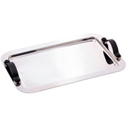 Bandeja de inox Manhattan com alça preto fosco 37x23x05 cm 