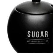 Açucareiro de porcelana com colher Manhattan preto 350 ml 