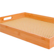 Bandeja de bambu com palha retangular 48x35 cm 