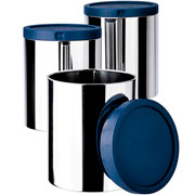 Conjunto de porta mantimentos de inox azul 03 peças 