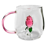 Caneca de borossilicato 3D Rosa  350 ml 