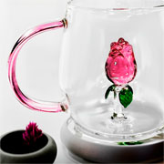 Caneca de borossilicato 3D Rosa  350 ml 