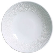 Prato de cerâmica fundo Agra branco 21 cm 