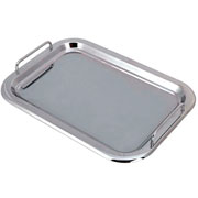 Bandeja de inox retangular com alça 41x29 cm 