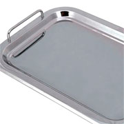 Bandeja de inox retangular com alça 41x29 cm 