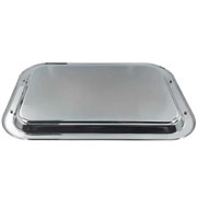 Bandeja de inox retangular com alças 33x24 cm 