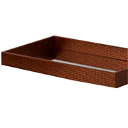 Bandeja em MDF Grid espelhada com alça bronze 49x30 cm 