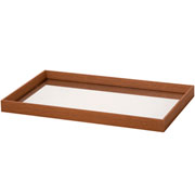 Bandeja de mdf retangular espelhada marrom 27x45x04 cm 