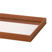 Bandeja de mdf retangular espelhada marrom 27x45x04 cm 