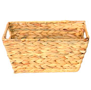 Cesto de fibra natural e seagrass com alça 30x15 cm 