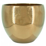 Vaso de cerâmica Lorance dourado 21x18 cm 